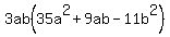 3ab%2835a%5E2+%2B+9ab+-+11b%5E2%29