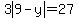 3abs%289-y%29=27