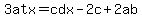 3atx=cdx-2c%2B2ab+