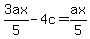3ax%2F5+-+4c+=+ax%2F5