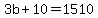 3b%2B10=1510