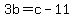 3b=c-11