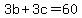 3b+%2B+3c+=+60
