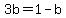 3b+=+1-b