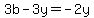 3b-3y=-2y