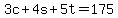 3c%2B4s%2B5t=175