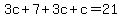 3c%2B7%2B3c%2Bc=21