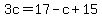 3c=17-c%2B15