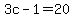 3c-1=20