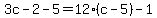 3c-2-5=12%28c-5%29-1