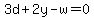 3d%2B2y-w=0