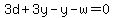 3d%2B3y-y-w=0