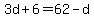 3d%2B6=62-d
