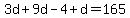 3d%2B9d-4%2Bd=165