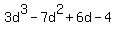3d%5E3-7d%5E2%2B6d-4