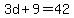 3d+%2B+9+=+42