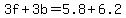 3f%2B3b=5.8%2B6.2