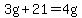3g%2B21=4g