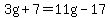 3g%2B7=+11g-17
