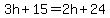 3h%2B15=2h%2B24