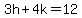 3h%2B4k=12