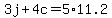3j%2B4c=5%2A11.2