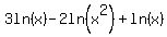 3ln+%28x%29+-+2ln%28x%5E2%29+%2B+ln%28x%29