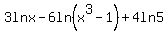 3lnx+-+6ln%28x%5E3-1%29+%2B+4+ln5