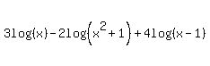 3log%28%28x%29%29-2log%28%28x%5E2%2B1%29%29%2B4log%28%28x-1%29%29