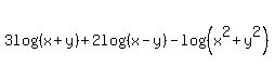 3log%28%28x%2By%29%29%2B2log%28%28x-y%29%29-log%28%28x%5E2%2By%5E2%29%29