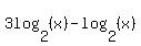 3log%282%2C%28x%29%29-log%282%2C%28x%29%29