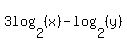 3log%282%2C%28x%29%29-log%282%2C%28y%29%29