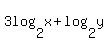 3log%282%2Cx%29+%2B+log%282%2Cy%29