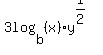 3log%28b%2C%28x%29%29+%2A+y%5E%281%2F2%29+
