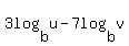 3log%28b%2Cu%29-7log%28b%2Cv%29
