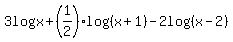 3log%28x%29%2B%281%2F2%29log%28%28x%2B1%29%29-2log%28%28x-2%29%29