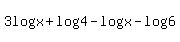 3log%28x%29%2Blog%284%29-log%28x%29-log%286%29