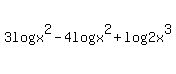 3log%28x%5E2%29-4log%28x%5E2%29%2Blog%282x%5E3%29