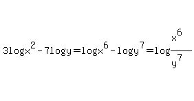 3logx%5E2-7logy=logx%5E6-logy%5E7=log%28%28x%5E6%29%2F%28y%5E7%29%29