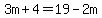 \"3m%2B4=19-2m\"