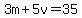 3m%2B5v+=+35