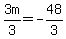 3m%2F3=-48%2F3