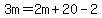 3m=2m%2B20-2
