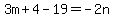 \"3m+%2B+4+-+19+=+-2n\"