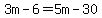 3m-6=5m-30