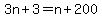 3n%2B3=n%2B200
