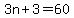 3n%2B3+=+60