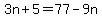 3n%2B5+=+77-9n