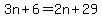 3n%2B6=2n%2B29