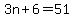 3n%2B6=51